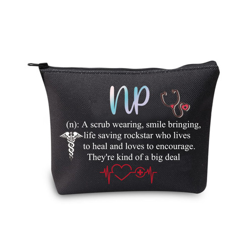 CMNIM NP Nurse Practitioner Gifts Makeup Bag NP Graduation Gift Nursing Student Gifts Nurse Travel Cosmetic Bag Appreciation Gift (NP Nurse Gifts Makeup Bag)