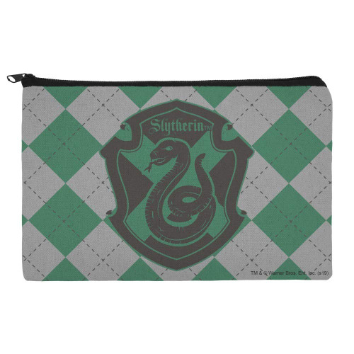 GRAPHICS & MORE Harry Potter Slytherin Plaid Sigil Makeup Cosmetic Bag Organizer Pouch
