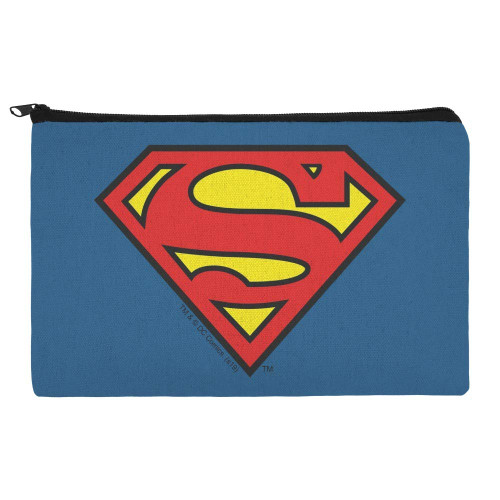 GRAPHICS & MORE Superman Classic S Shield Logo Makeup Cosmetic Bag Organizer Pouch