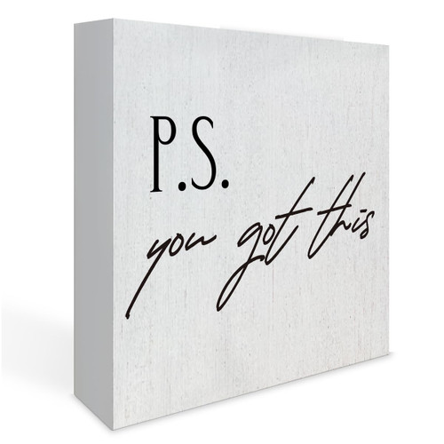 You Got This Wooden Box Sign Funny Office Desk Decor 5 x 5 Inches Inspirational Wood Box Sign Decorative Rustic Farmhouse Decor