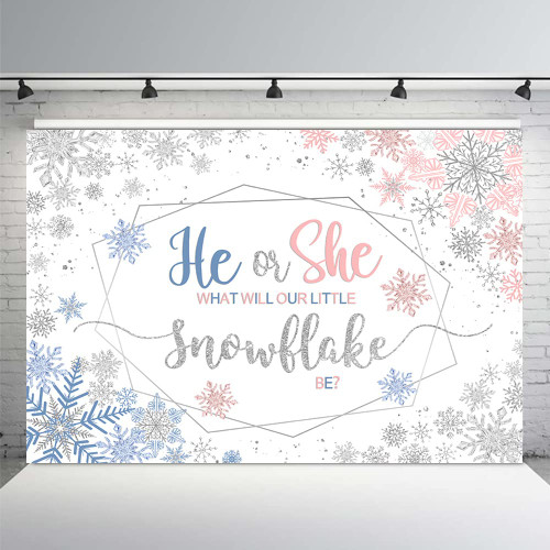MEHOFOND Winter Snowflake Gender Reveal Backdrop for Photography What Will Our Little Snowflake Be Theme Party Banner Ice Blue Blush Pink Snowflakes Photographic Background Photo Decor 7x5ft MEHOFOND Winter Snowflake Gender Reveal Backdrop for Photography What Will Our Little Snowflake Be Theme Party Banner Ice Blue Blush Pink Snowflakes Photographic Background Photo Decor 7x5ft