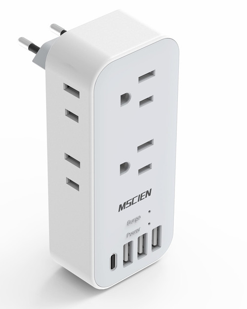 European Travel Plug Adapter, International Power Plug Adapter with 6 Outlet 4 USB(1 USB C), Type C Plug Adapter Travel Essentials to Most Europe EU Italy Spain France Germany Switzerland Portugal European Travel Plug Adapter, International Power Plug Adapter with 6 Outlet 4 USB(1 USB C), Type C Plug Adapter Travel Essentials to Most Europe EU Italy Spain France Germany Switzerland Portugal