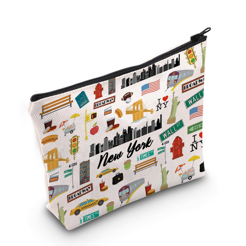 MEIKIUP New York Gift New York Travel Makeup Bag New York Cosmetic Bag New York Souvenir Zipper Pouch Travel Toiletry Bag (New York bag) MEIKIUP New York Gift New York Travel Makeup Bag New York Cosmetic Bag New York Souvenir Zipper Pouch Travel Toiletry Bag (New York bag)