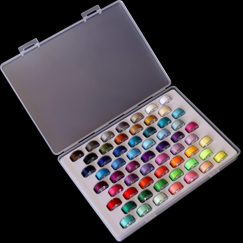 59 Pcs Prewound Bobbins Sewing Threads Standard Size and Assorted Colors Thread Bobbins with Bobbin Case