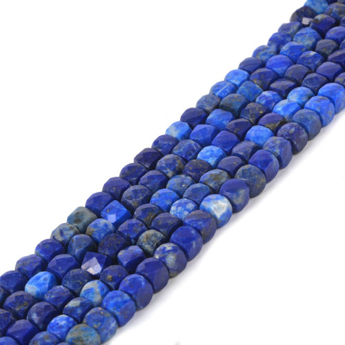 Natural Lapis Gemstone 4mm Faceted Cube Square Loose Beads 16 Inch for DIY Jewelry Making Beads Natural Lapis Gemstone 4mm Faceted Cube Square Loose Beads 16 Inch for DIY Jewelry Making Beads