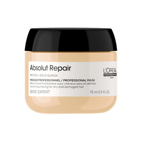 L'Oreal Professionnel Absolut Repair Hair Mask | Protein Hair Treatment For Deep Nourishment | Hydrates,Repairs Damage & Adds Shine | For Dry & Damaged Hair | Medium to Thick Hair Types | 2.5 Fl. Oz.