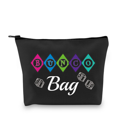 G2TUP Bunco Game Night Funny Bunco Gifts for Women Accessory Pouch Bunco Bag Dice Game Gift Idea (bunco dice bag Black)