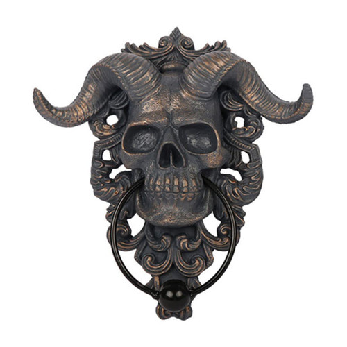 NewGtuizi Halloween Goat Skull Door Knocker, Resin Horned God Skull Hanging Door Knocker, Halloween Door Decor for Front Door Wall Art (5.1x4.7inch) NewGtuizi Halloween Goat Skull Door Knocker, Resin Horned God Skull Hanging Door Knocker, Halloween Door Decor for Front Door Wall Art (5.1x4.7inch)