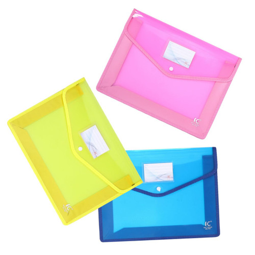 Ciieeo 3Pcs Waterproof File Bag Translucent envelopes Plastic Envelopes Poly Envelope folders Expandable File Folder Envelope Document Folder Binder PVC Organizer Office Scalable
