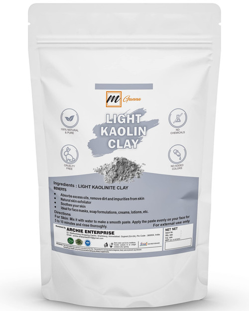 mGanna 100% Natural Light Kaolin Clay Powder (2 Pound) for Facial Masks, Creams, Face Masks, and Soap Making 2 LBS / 908 GMS mGanna 100% Natural Light Kaolin Clay Powder (2 Pound) for Facial Masks, Creams, Face Masks, and Soap Making 2 LBS / 908 GMS