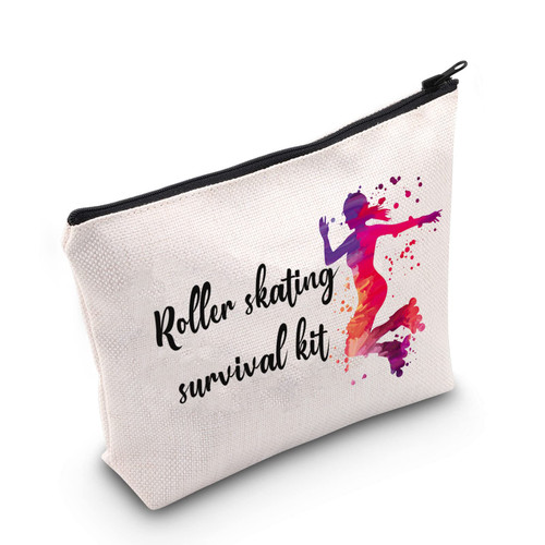 POFULL Roller Skater Gift Skating Club Cosmetic Bag Roller skating survival kit Roller Blades Gift (Roller skating survival kit bag)
