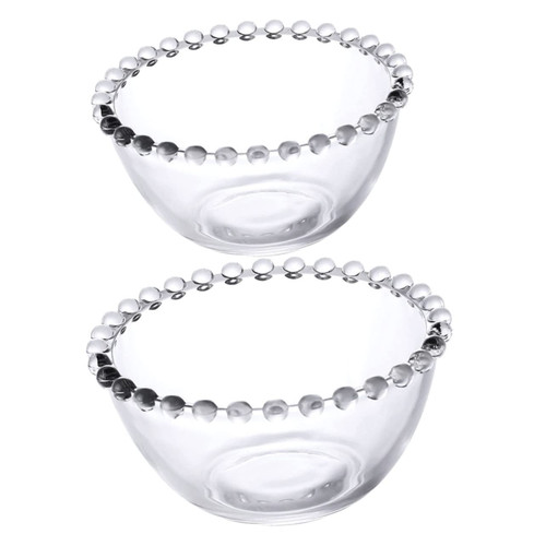Hemoton 2Pcs clear glass bowl fruit salad transparent fruit bowl clear cubilose bowl food serving bowl glass serving bowl appetizer bowls food decor clear fruit bowl ramen bowl household
