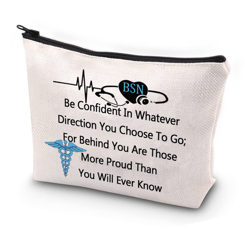 JYTAPP BSN Gifts for Nurse Bachelor of Science Nursing Gifts BSN Graduation Gifts BSN Nursing Makeup Bag Zipper Pouch BSN Graduate Gift BSN Survival Kit
