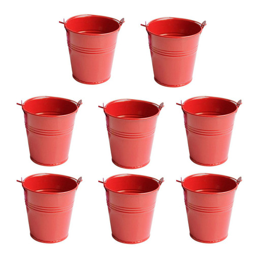 HAKIDZEL 8pcs Flower Pots Indoor Large Flower Pots Indoor planters Small Flower Pots Pot for Plants Indoor Flower pots for Indoor Plants Plastic Planter Plant Pots Outdoor Small Iron Bucket