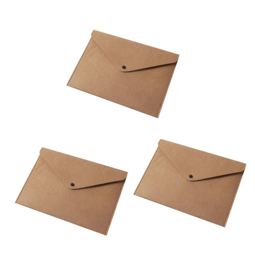 MAGICLULU 3pcs Felt Documednt Bag Document File Holder File Folder Pocket Felt File Folder Briefcase Document Bag Document Organizer A4 Envelopes School File Folder Button Student Documents