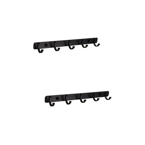 Cabilock 2 pcs Black Hooks for Hanging Bathroom Hanger Towel Hanger Coat Hook Door Hanger Hook Wall Mounted Hook Clothes Hook Wall Mounted Racks Aluminum Door Hook