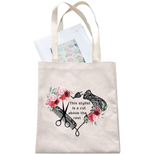 G2TUP Hairdresser Cosmetologist Gift for Hair Stylist Women Cosmetic Bag Barber Floral Pouch This Stylist is a Cut Above the Rest (Hair Stylist Tote Bag) G2TUP Hairdresser Cosmetologist Gift for Hair Stylist Women Cosmetic Bag Barber Floral Pouch This Stylist is a Cut Above the Rest (Hair Stylist Tote Bag)