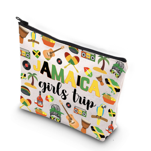WCGXKO Jamaica Girls Trip Gift Jamaica Vacation Gift Girls Weekend Zipper Pouch Cosmetic Bag (JAMAICA)