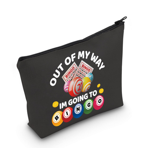 MEIKIUP Lucky Bingo Makeup Bag Bingo Lover Gambler Gift Out Of My Way I'M Going To Bingo Cosmetic Bag Organizer Pouch (Going Bingo Bag Black)