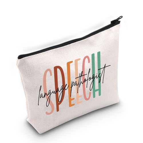BLUPARK Speech Language Pathologist gift Speech Language Pathologist Makeup Bag Speech Pathologist Gift for Women Appreciation Gift for Speech Therapist Cosmetic Bag SLP Gift(SLP bag)