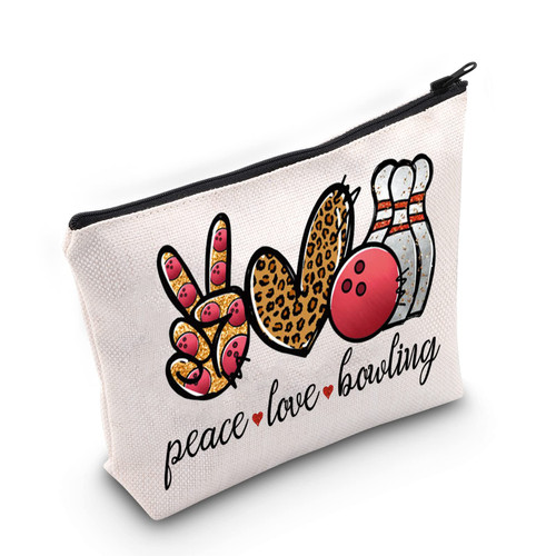 WZMPA Bowling Cosmetic Makeup Bag Bowling Lover Gifts Peace Love Bowling Ball Zipper Pouch For Women Girls (Peace Love Bowling) WZMPA Bowling Cosmetic Makeup Bag Bowling Lover Gifts Peace Love Bowling Ball Zipper Pouch For Women Girls (Peace Love Bowling)
