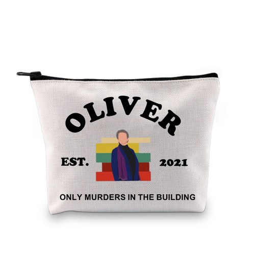 GJTIM Only Murders Inspired Zipper Pouch Upper West Side Gift Oliver Est. 2021 True Crime Podcast Gift Makeup Bag for OMITB Show fans (Oliver Bag)