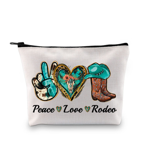 GJTIM Western Rodeo Gift Rodeo Boot Makeup Bag Country Cowgirl Gift Peace Love Rodeo Zipper Pouch Western Bags Gift for Her (Love Rodeo Bag) GJTIM Western Rodeo Gift Rodeo Boot Makeup Bag Country Cowgirl Gift Peace Love Rodeo Zipper Pouch Western Bags Gift for Her (Love Rodeo Bag)