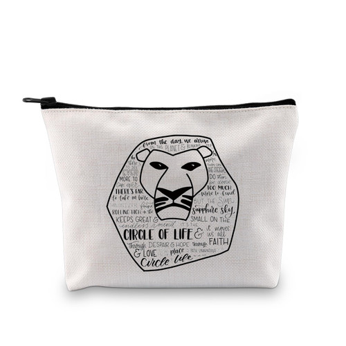 GJTIM Lion Musical Inspired Gift Broadway Musical Gift Mufasa Musical Silhouette Zipper Pouch Makeup Bag Gift for Musical Lover (Circle Of Life Bag)