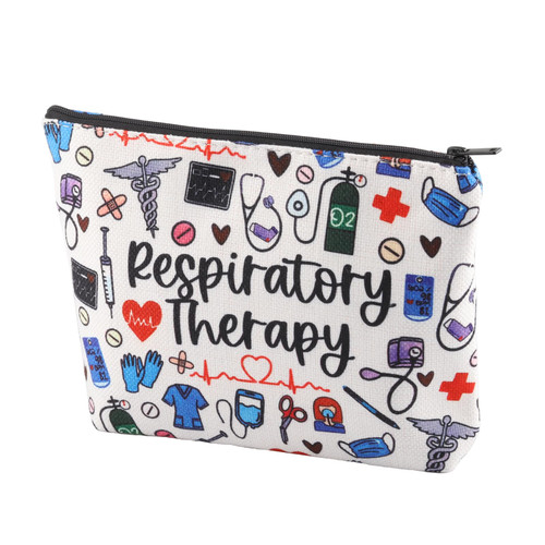 BLUPARK RT Gifts Respiratory Therapist Makeup Bag Respiratory Tech Gifts Respiratory Therapist Accessories Respiratory Therapist Zipper Bag (Respiratory Therapy)