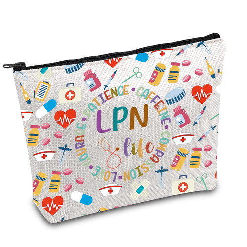 FOTAP LPN Nurse Life Gift Licensed Practical Nurse Zipper Pouch Nurse Graduation Gift Nurse Thank You Gift LPN Makeup Bag (LPN life)