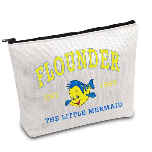 FOTAP Mermaid Inspired Gift Flounder Gift Magic Kingdom Inspired Gift Flounder Est 1989 Zipper Pouch Flounder Characters Lover Gift (Flounder)
