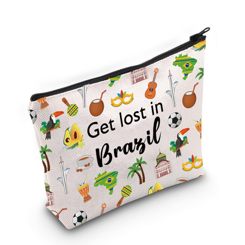 Brazil Travel Gift Get Lost in Brazil Makeup Zipper Pouch for Brazil Traveler Gift Welcome to Brazil Gift (Brazil bag) Brazil Travel Gift Get Lost in Brazil Makeup Zipper Pouch for Brazil Traveler Gift Welcome to Brazil Gift (Brazil bag)