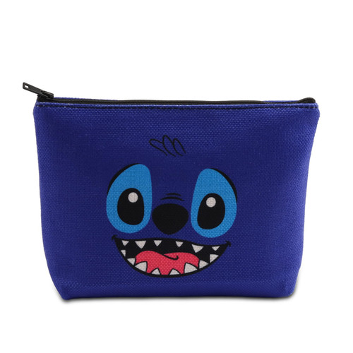 Funny Cartoon Character Gift Cartoon Fans Makeup Bag Hawaiian Trip Inspired Gift Cartoon Animal Zipper Pouch Kawaii Bag Cartoon Character Merch (Blue Sti Bag)
