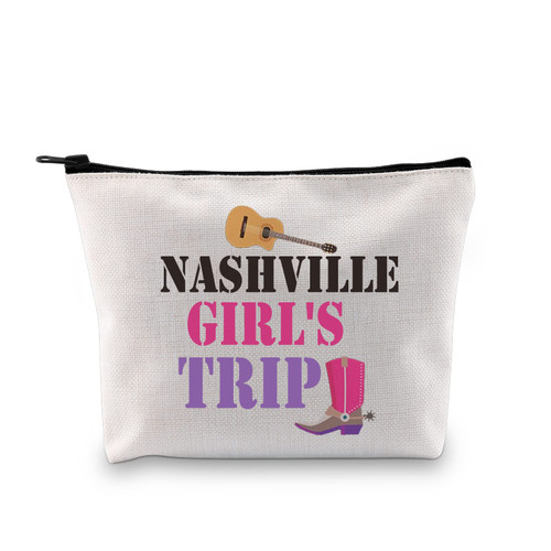 Nashville Girl's Trip Weekend Bachelorette Getaway Cosmetic Bag Travel Pouches Toiletry Bag Travel Gift for Best Friends (Nashville Girl's Trip)