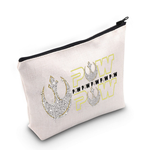 LEVLO Pew Pew Death Star Cosmetic Make Up Bag Space Force Inspired Gift Pew Pew Wars Makeup Zipper Pouch Bag For Geek Fans (Pew Pew Pew)