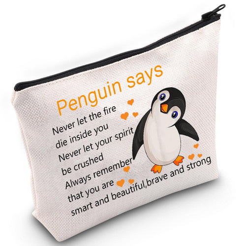 JNIAP Penguin Lover Cosmetic Bag Penguin Gifts For Women Penguin Animal Makeup Pouch Never Let The Fire Die Inside You Bag JNIAP Penguin Lover Cosmetic Bag Penguin Gifts For Women Penguin Animal Makeup Pouch Never Let The Fire Die Inside You Bag