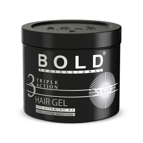 BOLD Professional Super Strong Hold Styling Gel - All Hair Types - Long Lasting Shine - Non-Flaking Formula - All Day Hold - 16.9 oz