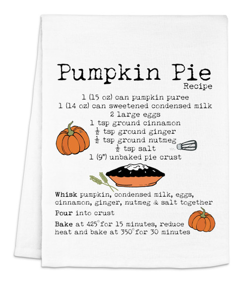 Moonlight Makers, Colorful Dish Towel, Flour Sack Kitchen Towel, Sweet Housewarming Gift, Farmhouse Kitchen Decor (Pumpkin Pie Recipe)