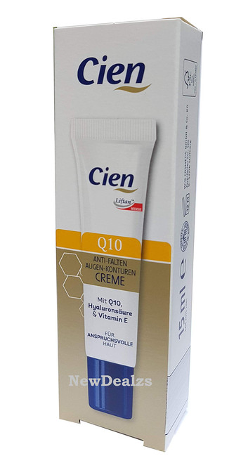 Cien Anti-Wrinkle Eye Contour Cream with Q10 and Hyaluronic Acid and Vitamin E 15ml (0.51 Oz)