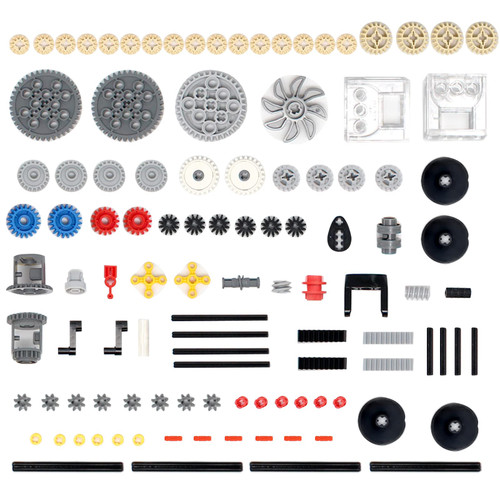KonHaovF 117PCS Gear and Axle Set for Technic Parts Compatible with Mainstream Technic Parts, DIY Gears Assortment Pack(Gear Rack and Worm, Pins, Axles, Connectors) for Technic Building Blocks Set