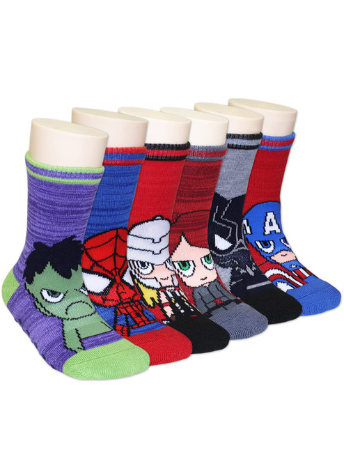 Marvel Super Hero Adventures Spider-Man Boys 6 pack Socks with Grippers (5-7 yrs, Blue)