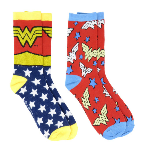 Hyp Wonder Woman Classic Logo 2 Pack Crew Socks DC Comics Licensed Juniors Womens Hyp Wonder Woman Classic Logo 2 Pack Crew Socks DC Comics Licensed Juniors Womens