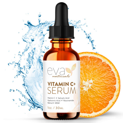 Eva Naturals Vitamin C Face Serum With Hyaluronic Acid - Anti Aging Serum - Reduce Dark Spots, Acne & Wrinkles - Retinol, Niacinamide & Salicylic Acid, Brightening Skin Serum for Glowing Skin Eva Naturals Vitamin C Face Serum With Hyaluronic Acid - Anti Aging Serum - Reduce Dark Spots, Acne & Wrinkles - Retinol, Niacinamide & Salicylic Acid, Brightening Skin Serum for Glowing Skin