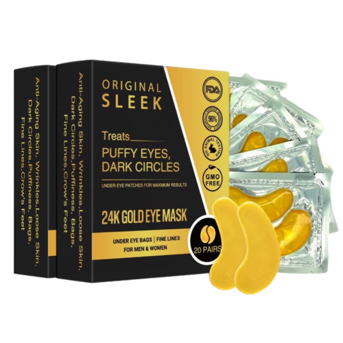 Original Sleek 24k Gold Under Eye Patches (20 pairs) - collagen patches, dark under eye circles treatment, bags under eyes treatment for women,puffy eye mask, under eye mask patches Original Sleek 24k Gold Under Eye Patches (20 pairs) - collagen patches, dark under eye circles treatment, bags under eyes treatment for women,puffy eye mask, under eye mask patches