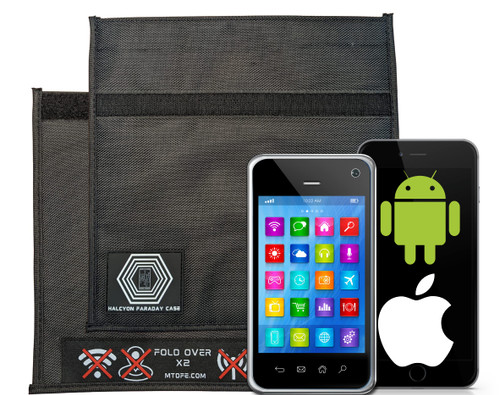 US Vet Mission: Halcyon Cellphone (Apple & Android) RFID Blocking Faraday Case | Law Enforcement, Military, Privacy, Travel & Data Security, Anti-Tracking with X2 Shielding Black