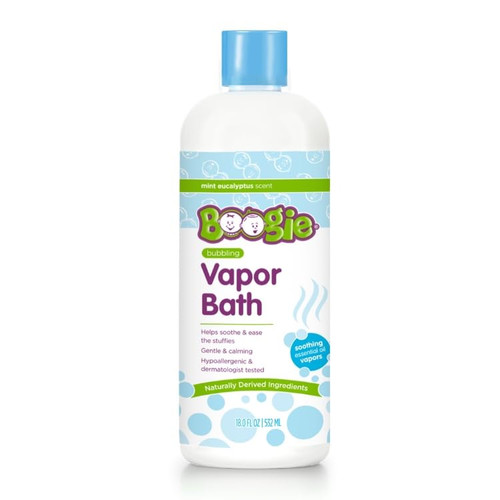 Kids Bubble Bath by Boogie, Soothing Vapor Bubble Bath, Made with Plant and Oat Extracts, Natural Essential Oils, Mint Eucalyptus, 18 oz, Pack of 1