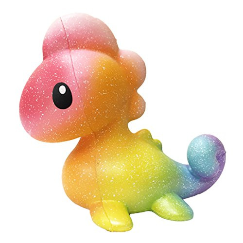 ibloom "Slow Rising [Squishy Collection] Cutie Saurus Rainbow Peach [Scented] Animal Squishy Kids Cute Adorable Doll Stress Relief Toy Decorative Props