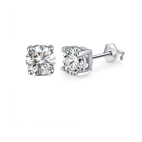 Fereendo 925 Sterling Silver Birthstone Stud Earrings Round Cut Clear Cubic Zircon Birthstone Earrings Studs April Birthday Jewelry Gift for Women Teen Girls Fereendo 925 Sterling Silver Birthstone Stud Earrings Round Cut Clear Cubic Zircon Birthstone Earrings Studs April Birthday Jewelry Gift for Women Teen Girls