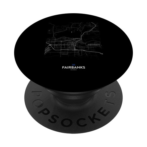 fairbanks alaska City Travel souvenir Street Flag Map PopSockets Swappable PopGrip