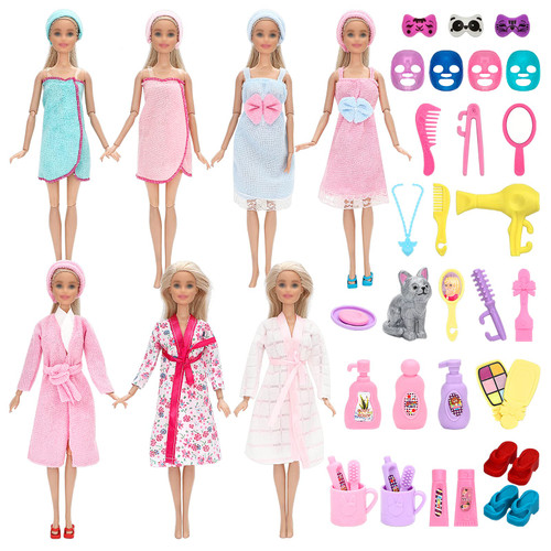 SOTOGO 47 Pieces Doll Clothes and Accessories for 11.5 Inch Girl Doll Bathroom Playset Including 7 Sets Doll Bathrobe and 35 Pieces Doll Grooming Makeup Accessories SOTOGO 47 Pieces Doll Clothes and Accessories for 11.5 Inch Girl Doll Bathroom Playset Including 7 Sets Doll Bathrobe and 35 Pieces Doll Grooming Makeup Accessories